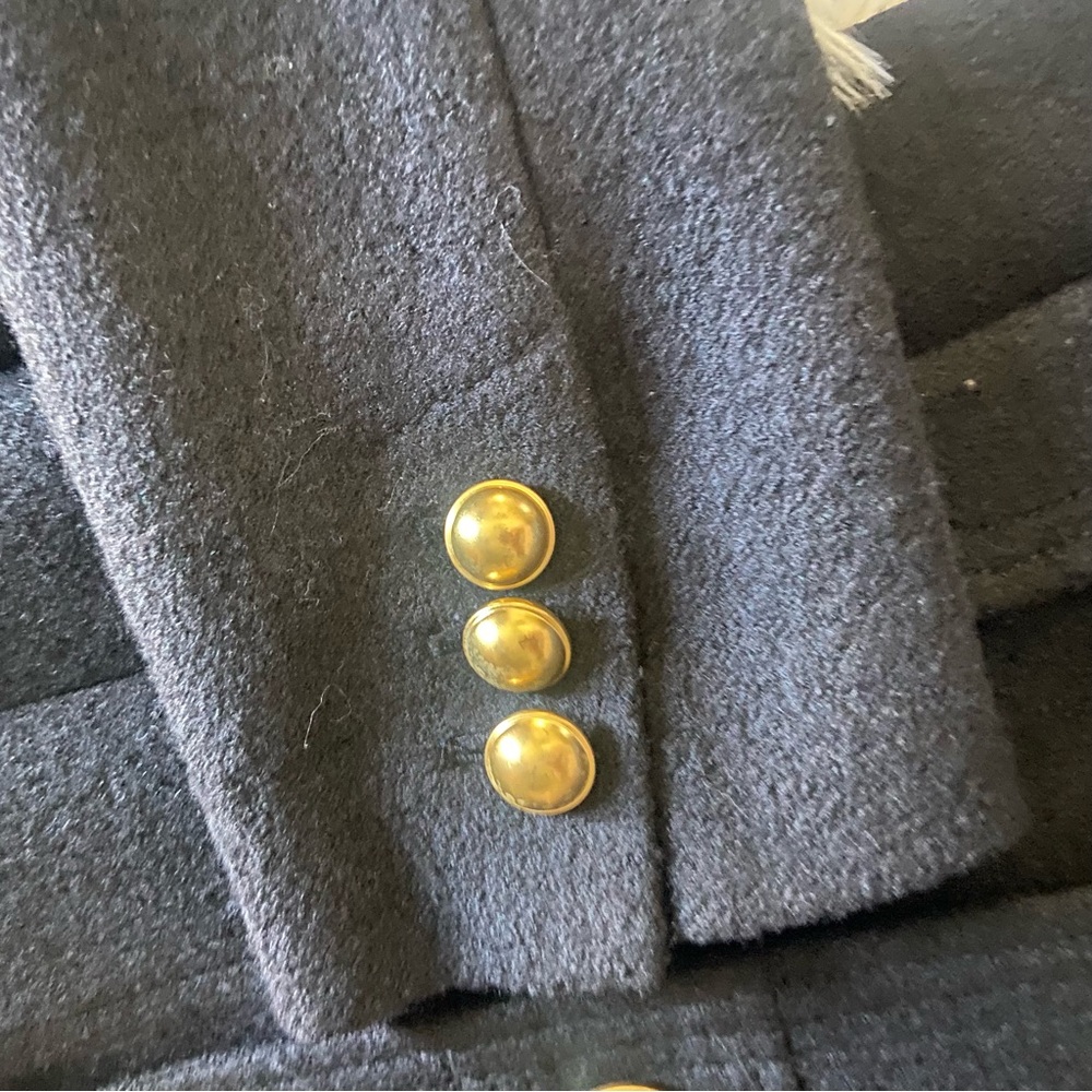 LOFT Sz 8P Black Double-Breasted Women’s Pea Coat with Gold Buttons - Picture 13 of 13